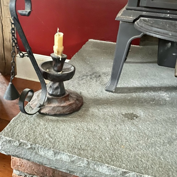 Vintage Wood and Wrought Iron Candle Holders with Snuffers. Gorgeous. - Picture 3 of 7
